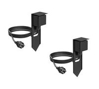 ledscom.de 2 Unidades de Columna de enchufes para jardín PIWI con estaca para Clavar en el Suelo, IP44, 1 Toma