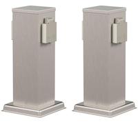 ledscom.de: 2 unidades de columna de enchufes para jardín Polly, para uso exterior, IP44, doble enchufe, acero inoxidable, acero inoxidable, rectangular, 27 cm – Paquete de 2 unidades