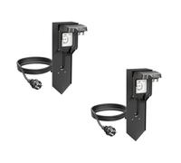ledscom.de 2 Unidades de Columna de enchufes para jardín POXO con estaca para Clavar en el Suelo, Cable de 5 m, IP65, 1 Toma