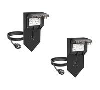 ledscom.de 2 Unidades de柱 de enchufes para jardín POXO con estaca para Clavar en el Suelo, Cable de 2 m, IP65, Doble Toma