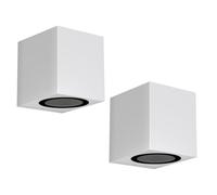 ledscom.de 2x aplique ALSE para exterior, IP54, downlight, blanco mate, angular, 1x GU10 máx. 35W