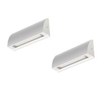 ledscom.de 2x Aplique LED/Luz de escalera SEGIN para exteriores, IP54, plano, downlight mate, angular, 6,2 W, 566lm, blanco cálido
