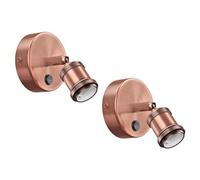 ledscom.de 2x aplique RETRA, interruptor, bronce mate, redondo, 1x E27 máx. 60W