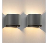 ledscom.de 2x aplique RUNEL para exterior, IP65, luz ascendente/descendente, antracita mate, redondo, 1x G9 máx. 10W