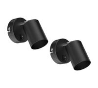 ledscom.de 2x aplique WAIKA, interruptor, negro mate, redondo, 1x GU10 máx. 60W