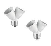 ledscom.de 2x base E27, adaptador divisor de 2 vías, blanco