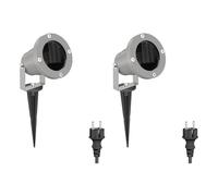 ledscom.de 2x foco de jardín DUK con piqueta de tierra para exteriores, IP65, enchufe, gris, 1 x GU10 máx. 15W