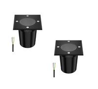 ledscom.de 2x Lámpara empotrable de suelo RELI para exteriores, IP67, negra, angular, 11 x 11cm, 1x GU10 máx. 15W