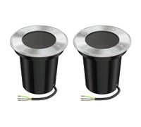 ledscom.de 2x Lámpara empotrada en el suelo BOLI para exteriores, IP67, acero inoxidable, redonda, 108mm Ø, 1x GU10 máx. 15W