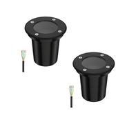 ledscom.de 2x lámpara empotrada en el suelo BOLI para exteriores, IP67, negra, redonda, 108mm Ø, 1x GU10 máx. 15W