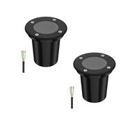 ledscom.de 2x lámpara empotrada en el suelo BOLI para exteriores, IP67, negra, redonda, 108mm Ø, 1x GU10 máx. 15W, esmerilado