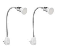 ledscom.de 2x portalámpara LESCH lámpara de lectura interruptor de cuello de cisne cromo GU10 LED lámpara blanca regulación en 3 niveles: máx. 609lm