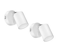 ledscom.de 2x spot de pared WAIKA con interruptor blanco mate GU10 Lámpara LED blanco cálido Regulación en 3 niveles: máx. 500lm c/u