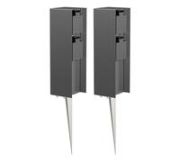 ledscom.de 2X Toma de jardín Columna POMI con piqueta de Tierra para Exteriores, IP44, 2 vías, Antracita, Angular, 23cm