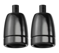 ledscom.de 2x zócalo E27, porcelana, negro, 230V AC, máx. 300W