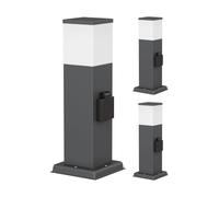 ledscom.de 3 farolas de camino/balizas POLLY para exterior, IP44, 35 cm, antracita, 1x G9 máx. 10 W