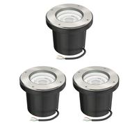 ledscom.de 3 luminarias empotradas en el suelo BOFU para exterior, orientables, de acero inoxidable, redondas, IP67, 150 mm de diámetro, con lámpara LED incluida (blanca, 5,3 W, 504 lm, 44°)