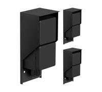ledscom.de 3 tomas de corriente para exteriores y ambientes húmedos PIWI, montaje en superficie, IP44, doble toma Schuko, 16 A/230 V, acero inoxidable, plástico, negro, vertical