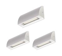 ledscom.de 3x Aplique LED/Luz de escalera SEGIN para exteriores, IP54, plano, downlight mate, angular, 3,8 W, 265lm, blanco cálido