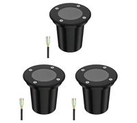 ledscom.de 3x lámpara empotrada en el suelo BOLI para exteriores, IP67, negra, redonda, 108mm Ø, 1x GU10 máx. 15W, esmerilado