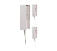 ledscom.de 3X Toma de jardín Pilar POMI con piqueta de Tierra para Exteriores, IP44, 2 vías, Acero Inoxidable, Cuadrada, 23cm
