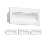 ledscom.de 4x Aplique empotrable LED NOLA, downlight para exteriores, IP54 mate, 140 x 70mm, blanco cálido