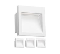 ledscom.de 4x Aplique empotrable LED NOLA, downlight para exteriores, IP54 mate, 90 x 90mm, blanco cálido