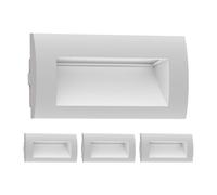 ledscom.de 4x Aplique empotrable LED ZIBAL, downlight para exteriores, IP65 mate, 140 x 70mm, 3,3 W, 209lm, blanco cálido