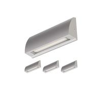 ledscom.de 4x Aplique LED/Luz de escalera SEGIN para exteriores, IP54, plano, downlight, gris mate, angular, 6,3 W, 630lm, blanco frío