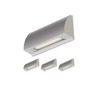 ledscom.de 4x Aplique LED/Luz de escalera SEGIN para exteriores, IP54, plano, downlight, gris mate, angular, 3,8 W, 265lm, blanco cálido