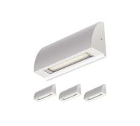 ledscom.de 4x Aplique LED/Luz de escalera SEGIN para exteriores, IP54, plano, downlight mate, angular, 3,8 W, 265lm, blanco cálido