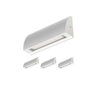 ledscom.de 4x Aplique LED/Luz de escalera SEGIN para exteriores, IP54, plano, downlight mate, angular, 6,2 W, 566lm, blanco cálido