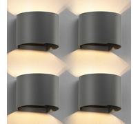 ledscom.de 4x aplique RUNEL para exterior, IP65, luz ascendente/descendente, antracita mate, redondo, 1x G9 máx. 10W