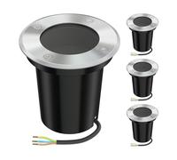 ledscom.de 4x Lámpara empotrada en el suelo BOLI para exteriores, IP67, acero inoxidable, redonda, 108mm Ø, 1x GU10 máx. 15W