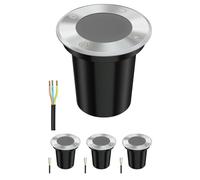 ledscom.de 4x Lámpara empotrada en el suelo BOLI para exteriores, IP67, acero inoxidable, redonda, 108mm Ø, 1x GU10 máx. 15W, esmerilado