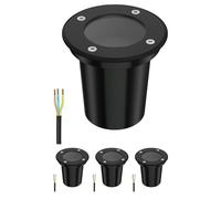 ledscom.de 4x lámpara empotrada en el suelo BOLI para exteriores, IP67, negra, redonda, 108mm Ø, 1x GU10 máx. 15W
