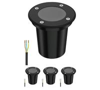 ledscom.de 4x lámpara empotrada en el suelo BOLI para exteriores, IP67, negra, redonda, 108mm Ø, 1x GU10 máx. 15W, esmerilado