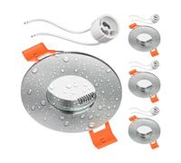 ledscom.de 4x marco empotrable de techo ERID, antihumedad, baño, IP44, redondo, aluminio mate (GU10/MR16/GU5.3/50mm) in asquillo GU10
