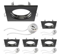 ledscom.de - 5 marcos empotrables para techo, modelo RIR, color mate, forma rectangular (para LED/halógeno/GU10/MR16/PAR16/50mm), incluye portalámparas GU10 – Color (mate), cantidad: 5 unidades (paque