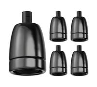 ledscom.de 5x Casquillo E27, porcelana, negro, 230V AC, máx. 300W