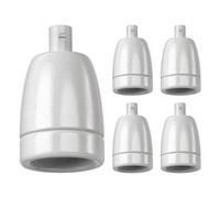 ledscom.de 5x Zócalo E27, porcelana, blanco, 230V AC, máx. 300W
