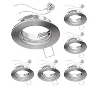 ledscom.de: 6 marcos empotrables para techo, marca FERE, acabado cromado mate (para bombillas LED, halógenas, MR16, de 50 mm), incluyendo portalámparas GU5.3