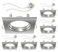 ledscom.de: 6 marcos empotrables para techo, modelo RIR, cromados mate, de forma rectangular (para LED/halógeno/MR16/50mm), incluyendo portalámparas GU5.3
