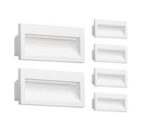 ledscom.de 6x Aplique empotrable LED NOLA, downlight para exteriores, IP54 mate, 140 x 70mm, blanco cálido