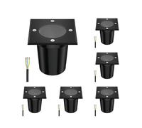 ledscom.de 6x Empotrable de suelo RELI para exteriores, IP67, negro, angular, 11 x 11cm, 1x GU10 máx. 15W