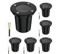 ledscom.de 6x lámpara empotrada en el suelo BOLI para exteriores, IP67, negra, redonda, 108mm Ø, 1x GU10 máx. 15W
