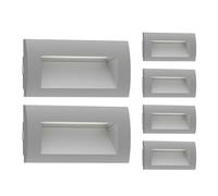 ledscom.de 6x LED aplique empotrable ZIBAL, downlight para exteriores, IP65, gris mate, 140 x 70mm, 3,3 W, 209lm, blanco cálido
