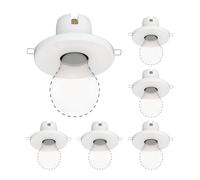 ledscom.de 6x plafón empotrable TELA, porcelana, blanco brillo, redondo, 99mm Ø, 1x E27 máx. 60W