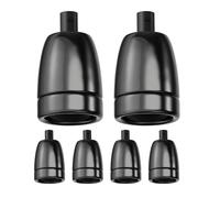 ledscom.de 6x zócalo E27, porcelana, negro, 230V AC, máx. 300W