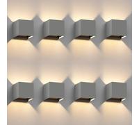 ledscom.de 8 apliques de pared CUBEL para exterior, IP65, iluminación ascendente/descendente, gris mate, cuadrados, 1x G9 máx. 10 W